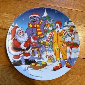2000 McDonald’s Collectable Holiday Plate Featuring Grimace and Ronald McDonald